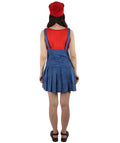 Adult Women's Plumber Costume | Red and Blue Cosplay Costume