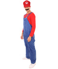 Adult Men's Red Plumber Costume | Red and Blue Halloween Costume