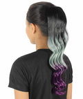 multi-color wavy ombre ponytail