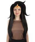 Female Superhero Long Brown Wig