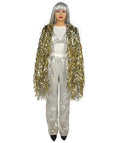 Pryzm Femme Disco Ball Babe - Includes Silver Sequin Bralette, Wide Leg Pants, Gold Tinsel Jacke