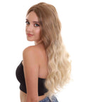 Adult Women's 23" In. Social Media Influencer Inspired Wig - Long Length Blonde Ombre  Hair - Lace Front Heat Resistant Fibers | Nunique